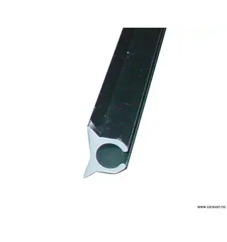 Kanal-profilskinne sølv 5 m Aluminium, vulst 7mm.