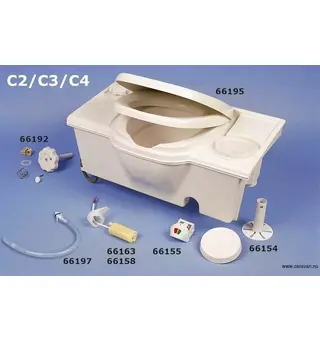 Toalettsete med lokk C2/C3/C4 hvit
