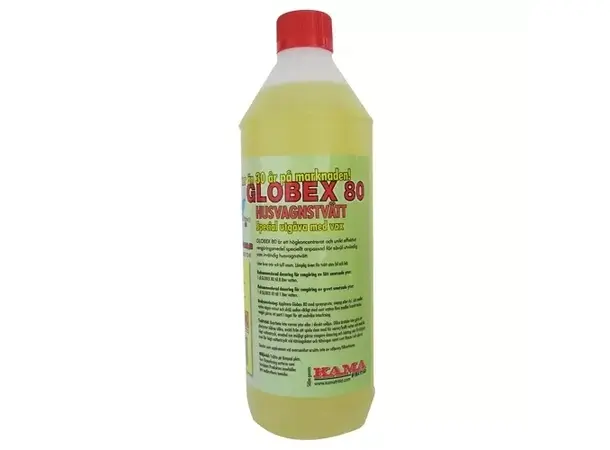 Globex 80 1 liter vaskemiddel med voks Konsentrert og ekstra kraftig rengjøring 