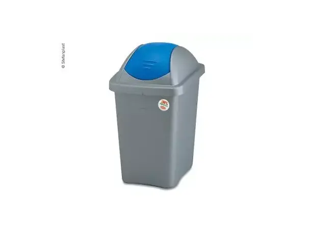 Avfallsbøtte med lokk 30 liter grå/blå 