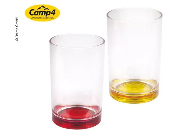 Camp4 drikkeglass gul og rød Sett med 2 stk 