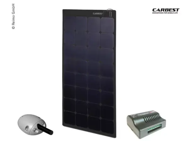 Carbest solcellepakke 125W svart Fleksibel solcellepanel inkl. MPPT ladek 