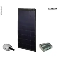 Carbest solcellepakke 125W svart Fleksibel solcellepanel inkl. MPPT ladek