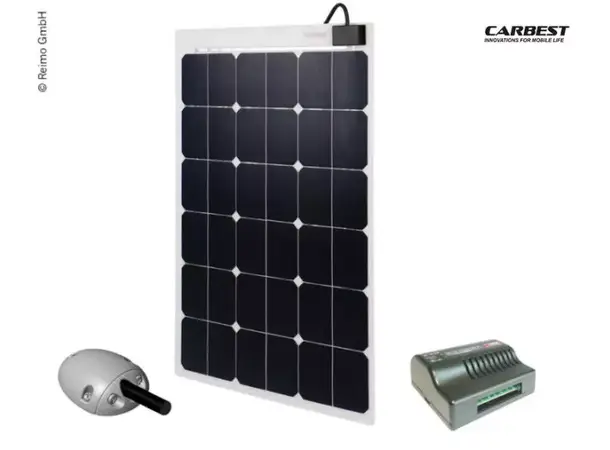 Carbest solcellepakke 12V/110W hvit Fleksibel solcellepanel inkl. MPPT ladek 