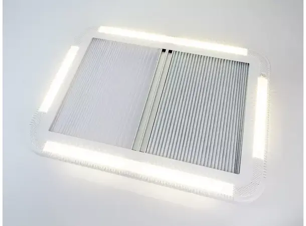 Carbest takluke 70x50 cm med tvangslufting og LED-lys 