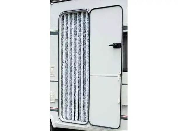Arisol dørforheng 56x185 cm grå/hvit | Caravan.no