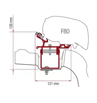 Fiamma adapter til F80 VW Crafter fra 2017 uten takrail