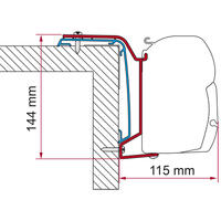 Fiamma adapterskinne 500 cm Til Rapido serie 6