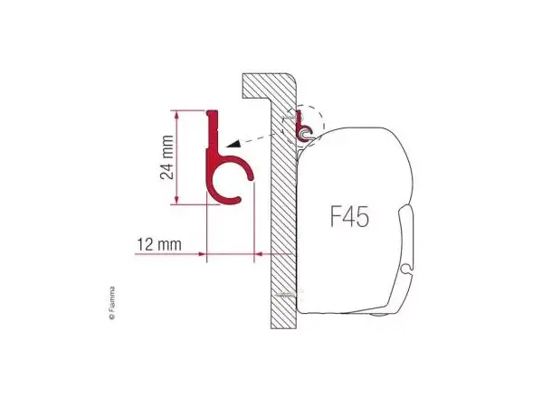 Fiamma markiseadapter skinne 400 cm 02361-01C 