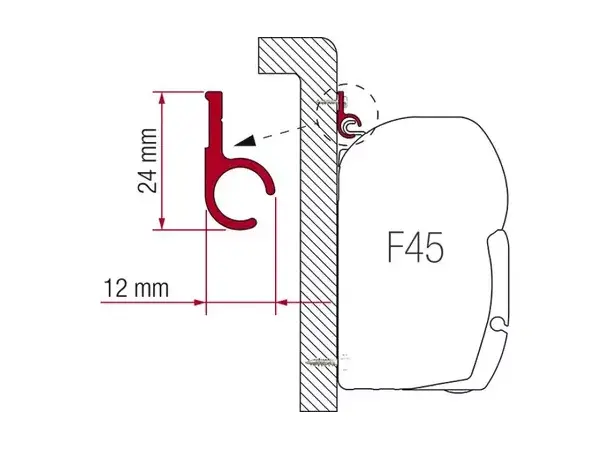Fiamma markiseadapter skinne 400 cm – 02361-01C | Caravan.no