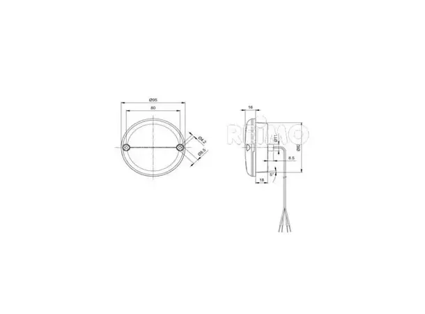 Jokon LED-ryggelys 12V 3W IP67 – ø95 mm | Caravan.no