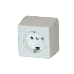 Kontakt 220V enkel hvit med jord 25071