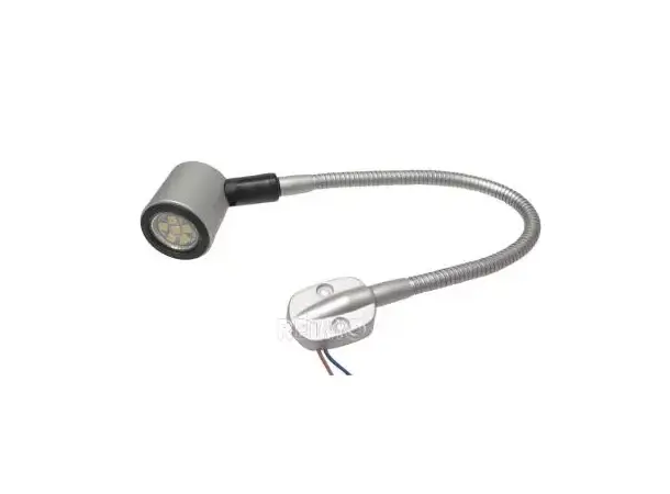 LED-Leselampe, 12V/1W matt sølv Lengde 330 mm 