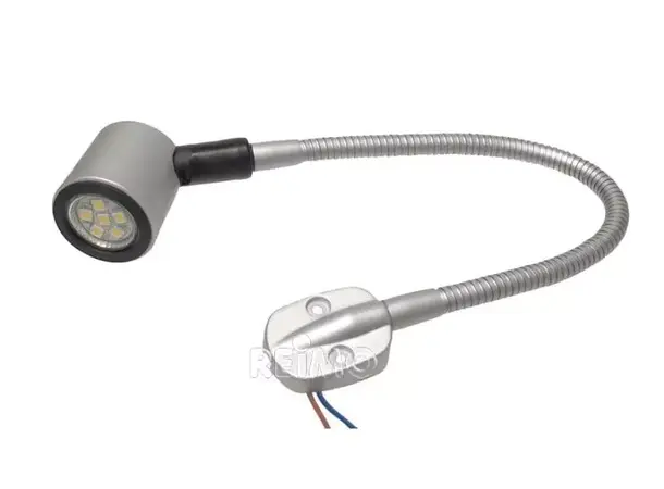 LED-Leselampe, 12V/1W matt sølv Lengde 330 mm 