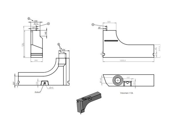 Vanntank for Fiat Ducato og lignende. Høyre 