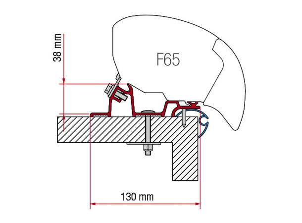 Fiamma adapter Caravan Standard Markiselengde på 450 cm 