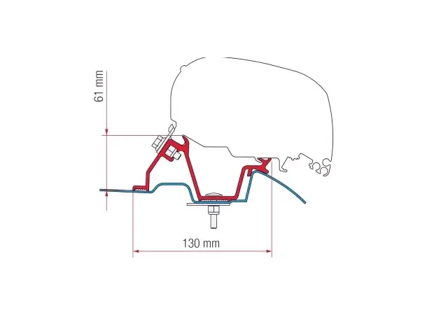 Fiamma adapter til F65/F80 Sprinter H2>2006 / Crafter 2006-2016 