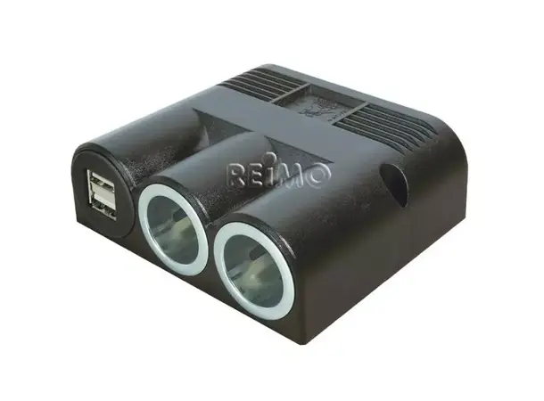 Installasjonskontakt 12V/ 24V med 2xpower- og dobbel USB-kontakt 