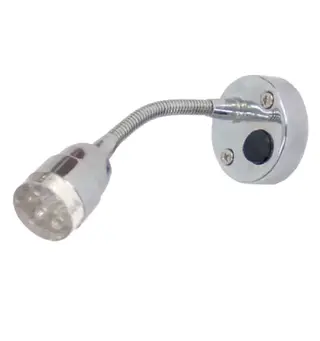 LED-Leselampe, 9 LED, 12V/0,5W, krom Ø50 mm, lengde 150 mm