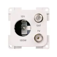 TV + satellitt stikkontakt brun m/sigarettenner