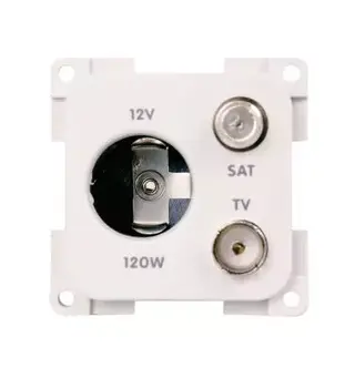 TV + satellitt stikkontakt brun m/sigarettenner