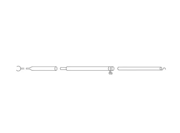 Teltstang med krok Ø28/25 mm i aluminium 170-260 cm 