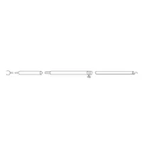 Teltstang med krok Ø28/25 mm i aluminium 170-260 cm