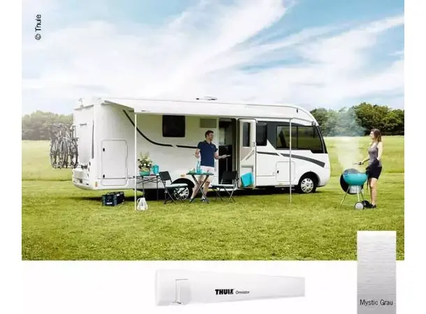 Thule veggmarkise 5200 350 cm 12V Mystic grey / Hvit 