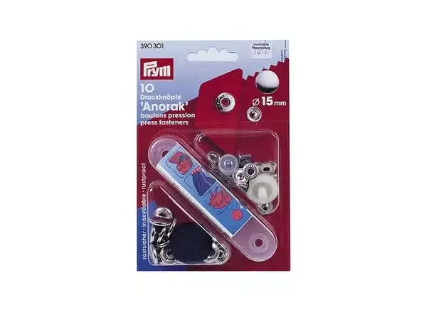 Trykknapper 15 mm 10 stykker anorak | Caravan.no