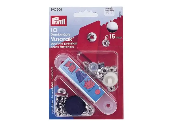Trykknapper 15 mm 10 stykker anorak | Caravan.no