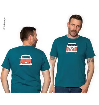 VW Bulli t-skjorte herre S petrol