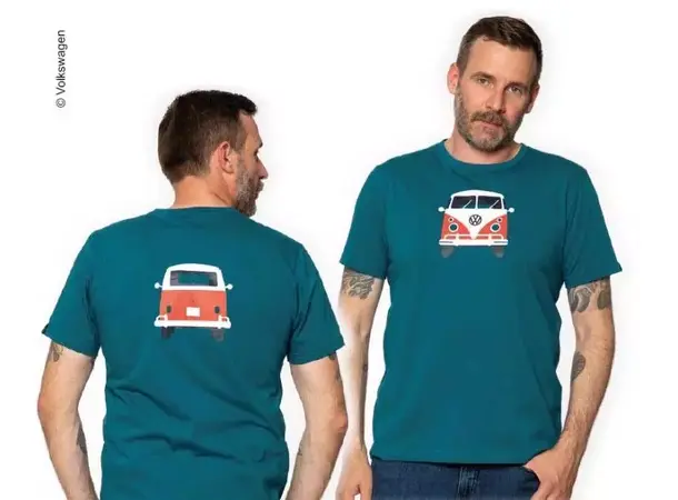 VW Bulli t-skjorte herre S petrol 