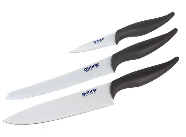 Gimex melamin knivsett 3 deler grå 