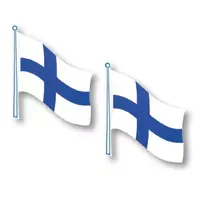 Klistremerke flagg finland 2-pack 145x125 mm