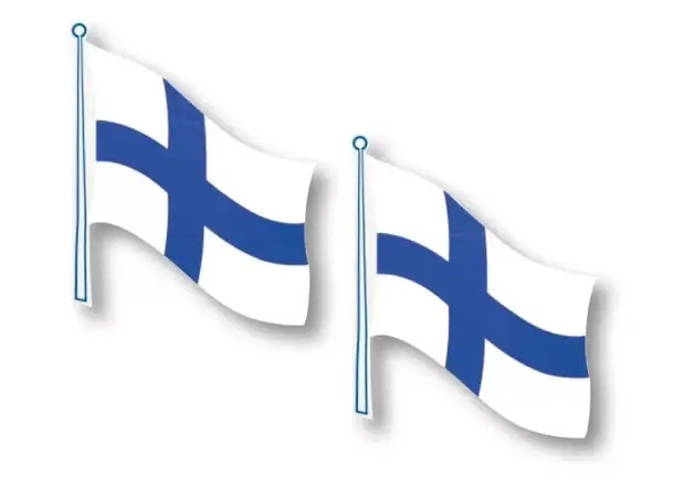 Klistremerke flagg finland 2-pack 145x125 mm 
