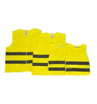 Reflekssett sett gul - Familiesett 2 x voksne(XL /XXL)+ 2x barn