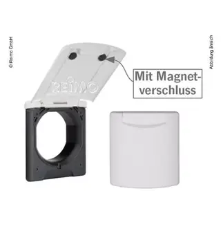 Serviceuttak med magnetisk klapplokk Lysegrå