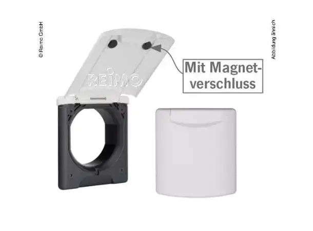 Serviceuttak med magnetisk klapplokk – Lysegrå | Caravan.no
