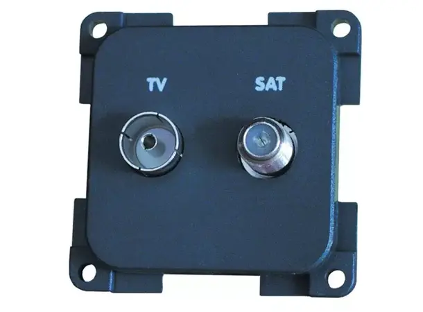 TV + satellitt stikkontakt skifer 