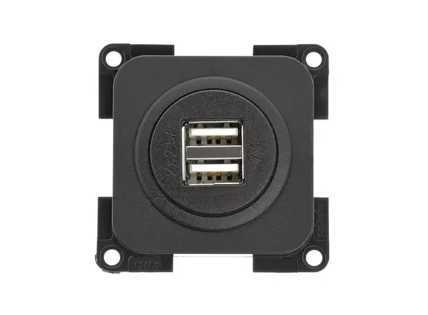USB-dobbel-ladekontakt skifergrå | Caravan.no