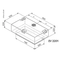 Universal vanntank 124 l EV2201 900 mm lang