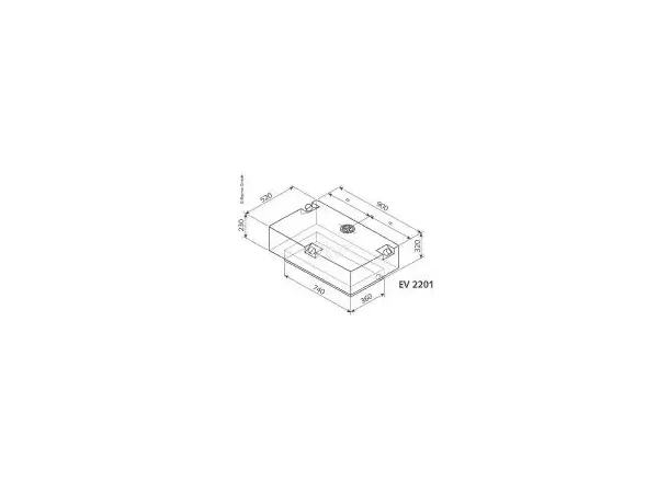 Universal vanntank 124 l EV2201 900 mm lang 