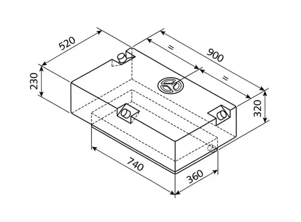Universal vanntank 124 l EV2201 – 900 mm lang | Caravan.no