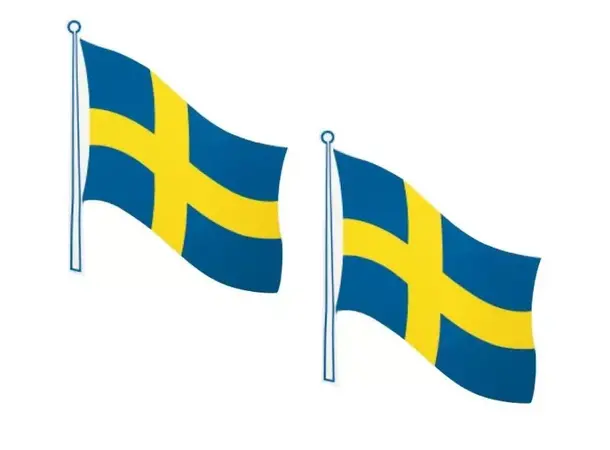 Klistremerke flagg Sverige 2-pack 145x125 mm 