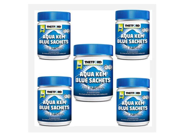 Pakkepris Aqua Kem 6 stk Pakke til 90 toalettømminger. Sesongpakk 