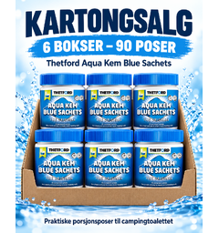Pakkepris Aqua Kem 6 stk Pakke til 90 toalettømminger. Sesongpakk