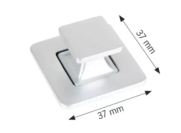 Push lock komplett i matt krom 37x37 mm 