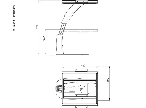 Sammenleggbart bordfot 60 cm til Van Anodisert aluminium 