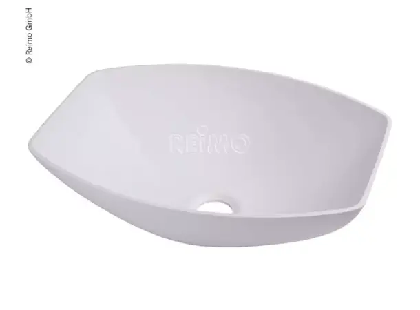 Servant semioval hvit – H135x400x300 mm | Caravan.no