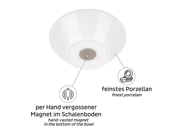 Silwy magnetisk skål 400 ml i porselen Sett på 2 stk 